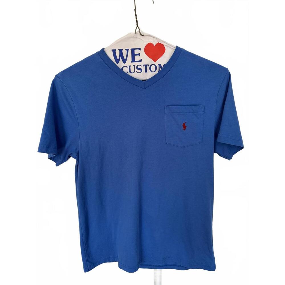 Polo Ralph Lauren Blue V-Neck Boys L (16-18) T-Shirt